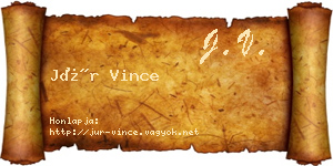 Jür Vince névjegykártya
